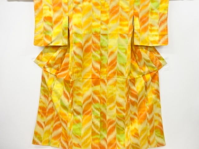 JAPANESE KIMONO / TSUMUGI / WOVEN ABSTRACT PLANTS